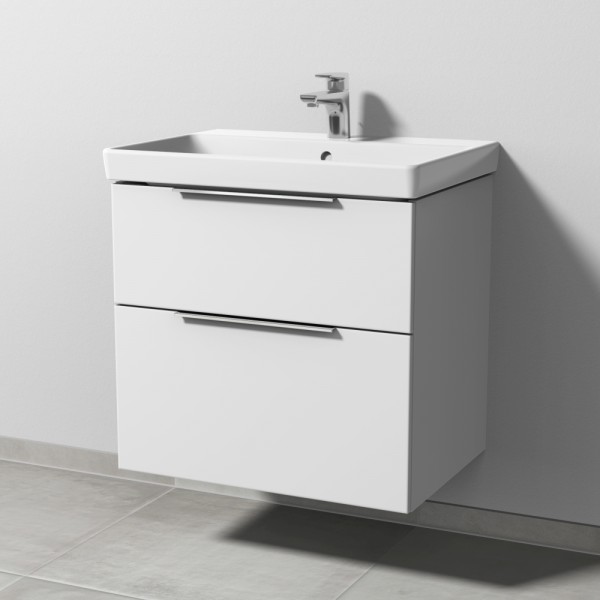 Sanipa 3way Waschtischunterbau zu Villeroy & Boch Avento Waschtisch mit 2 Auszügen, Weiß-Soft