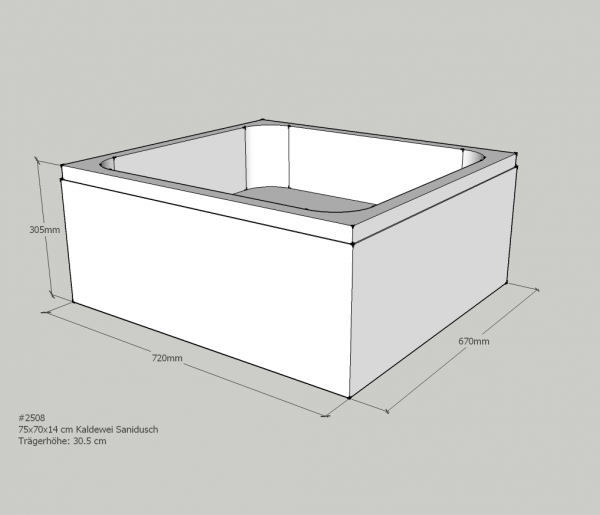 Neuesbad Wannenträger für Kaldewei Sanidusch 70x75x14