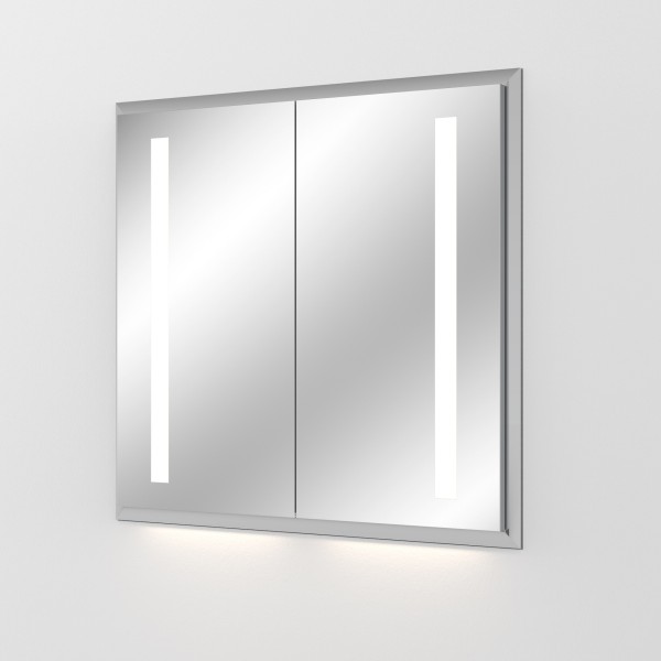 Sanipa Reflection Aluminium-Wandeinbau-Spiegelschrank WILMA 85 mit LED-Beleuchtung, AU3026L