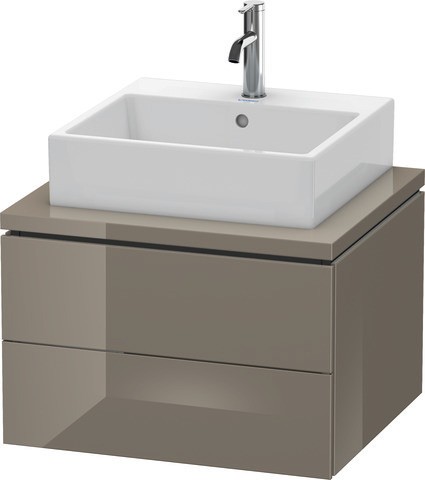 Duravit L-Cube Konsolenwaschtischunterbau wandhängend Flanell Grau Hochglanz 620x547x400 mm - LC5815