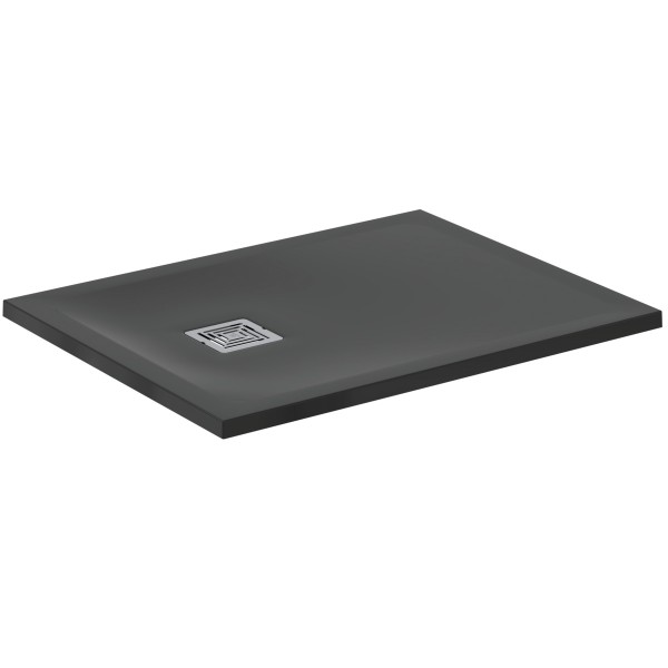 Ideal Standard Rechteck-Duschwanne Ultra Flat S + 900x700mm Abl.25cm Mitte/Seite Schiefer, T5604FV