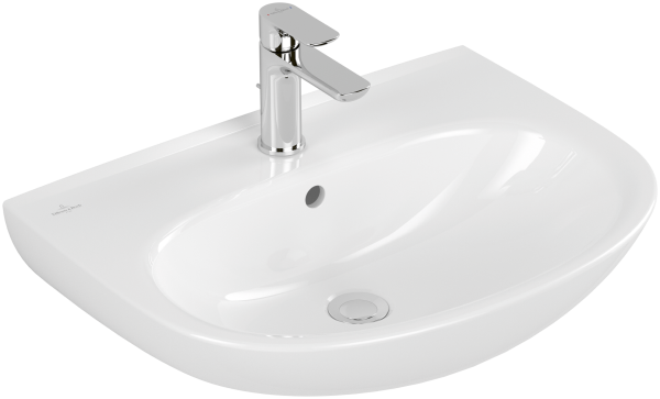 Villeroy & Boch Waschbecken O.novo 600x460mm Oval mit Überlauf Weiss Alpin CeramicPlus