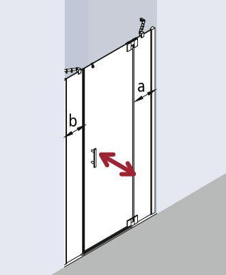 Kermi Pendeltür Filia XP 1GR 1300x2000, silber hochglanz, ESG klar, FX1GR13020VAK