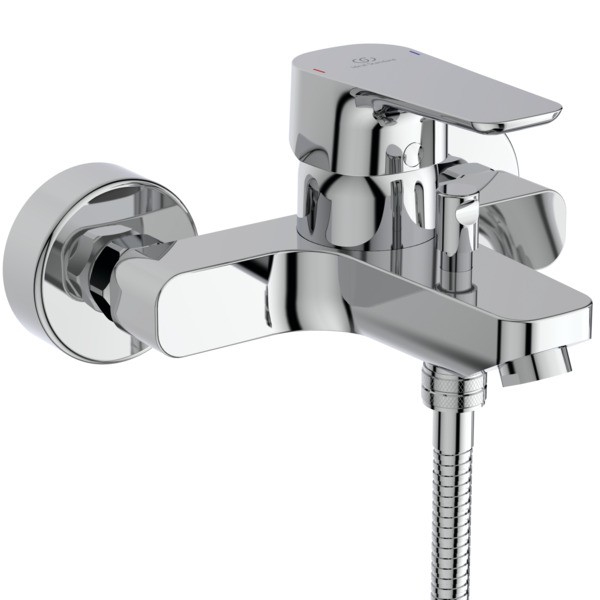 Ideal Standard Badearmatur Aufputz Ceraplan III, mit Brause-Set, Ausladung 164-169mm, Chrom, B0719A