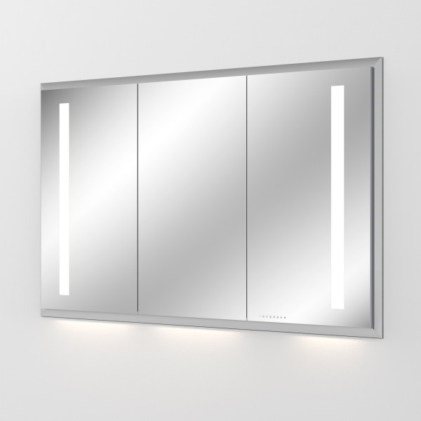 Sanipa Reflection Aluminium-Wandeinbau-Spiegelschrank WILMA 125 mit LED-Beleuchtung, AU4066L