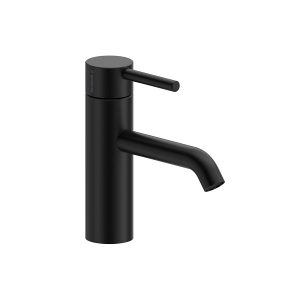 Herzbach DEEP BLACK Waschtischmischer M-Size 130mm Niederdruck mit PUSH-Ablauf Schwarz matt, 18.0233