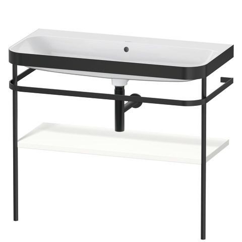 Duravit Happy D.2 Plus c-bonded Set mit Metallkonsole Weiß Seidenmatt 975x490x850 mm - HP4738N3636