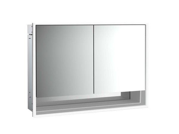 emco LED-Lichtspiegelschrank Loft mit Unterfach Unterputz, 1000 mm, 2-türig Rückwand verspiegelt, 97