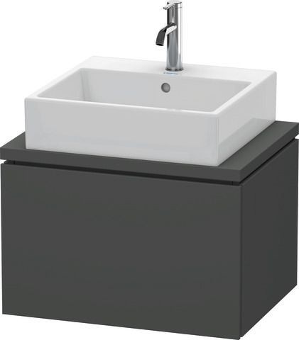 Duravit L-Cube Konsolenwaschtischunterbau wandhängend Graphit Matt 620x477x400 mm - LC580004949