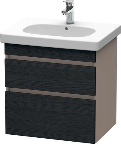 Duravit DuraStyle Waschtischunterbau wandhängend Eiche Schwarz & Basalt Matt 600x453x610 mm - DS6483
