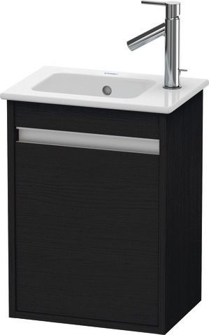 Duravit Ketho Waschtischunterbau wandhängend Eiche Schwarz Matt 400x285x550 mm - KT6417L1616