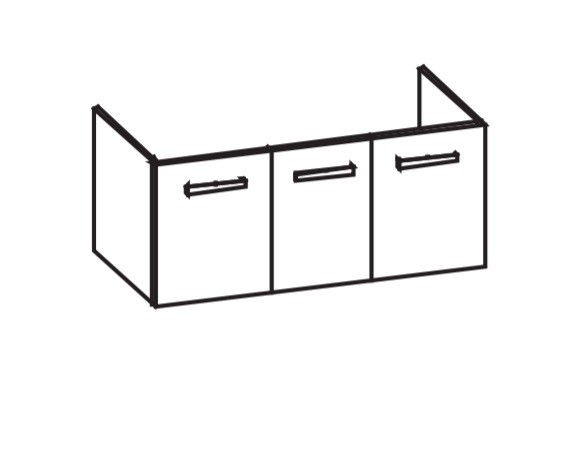 Artiqua 411 Waschtischunterschrank für Vero 032912 Riviera Eiche quer NB, 411-WU3T-D10-7180-438