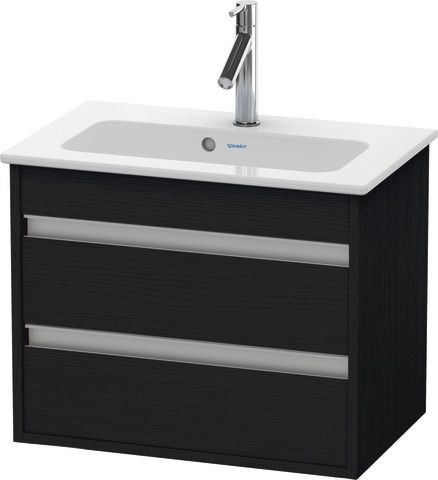 Duravit Ketho Waschtischunterbau wandhängend Eiche Schwarz Matt 600x385x480 mm - KT645201616