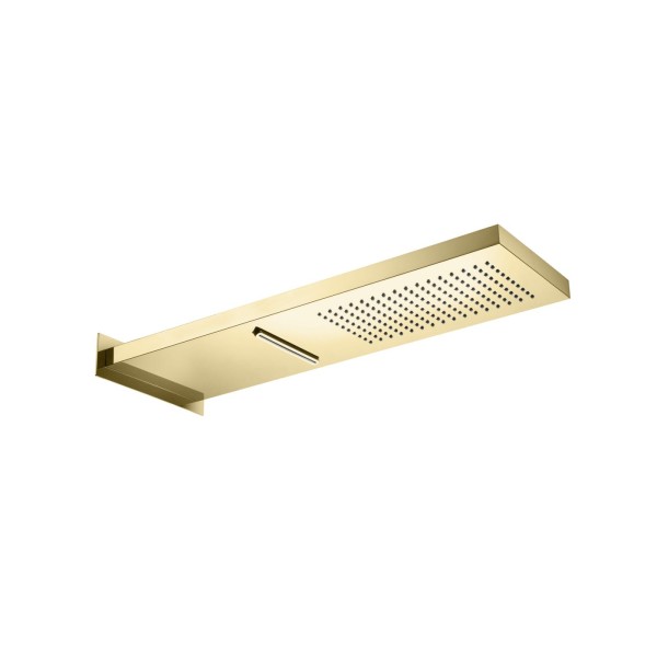 Herzbach LIVING SPA Wand-Regenbrause 537x165mm Regen/Schwall PVD Gold, 30.661600.2.03