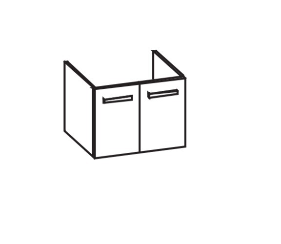 Artiqua 412 Waschtischunterschrank für Connect E8128, E8168, Sangallo Grau quer, 412-WU2T-I40-7152-4
