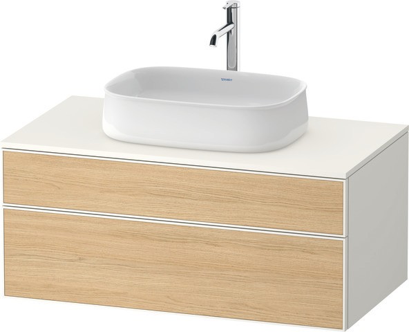 Duravit Zencha Konsolenwaschtischunterbau wandhängend Natur Eiche & Weiß Matt & Supermatt 1000x550x4