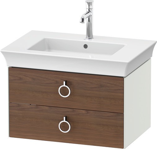 Duravit White Tulip Waschtischunterbau wandhängend Amerikanischer Nussbaum & Weiß Matt & Seidenmatt