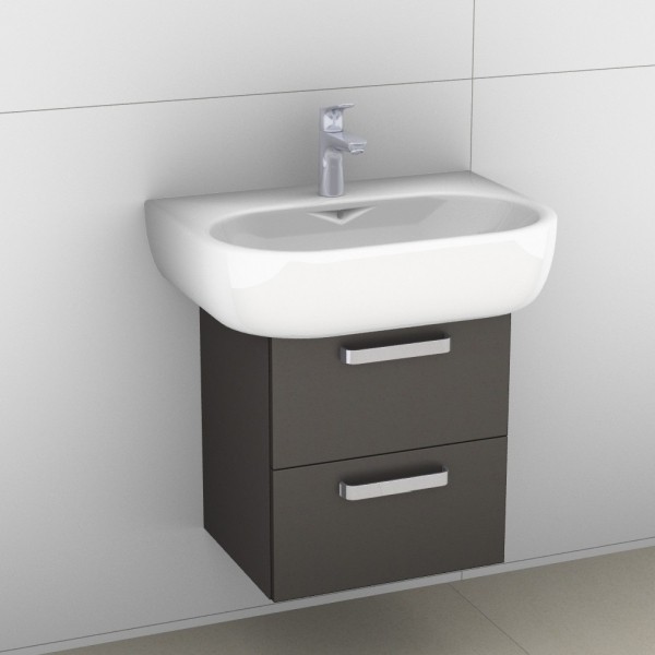 Artiqua 413 Waschtischunterschrank für 4U 223465 Stahlgrau Metallic, 413-WU2L-K23-7141-88