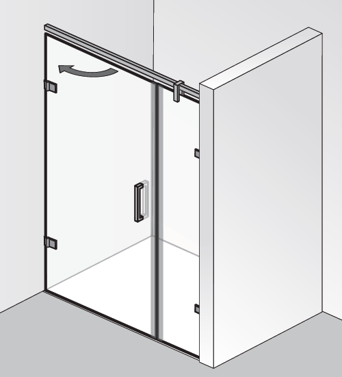 HSK Atelier Plan Pur AP.202 Drehtür Nische und Nebenteil