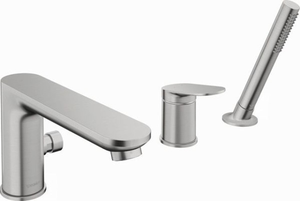 Duravit Wave 3-Loch Wannenarmatur Edelstahl Gebürstet 240x248x203 mm - WA5260000070