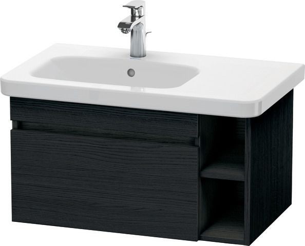Duravit DuraStyle Waschtischunterbau wandhängend Eiche Schwarz Matt 730x448x398 mm - DS639401616