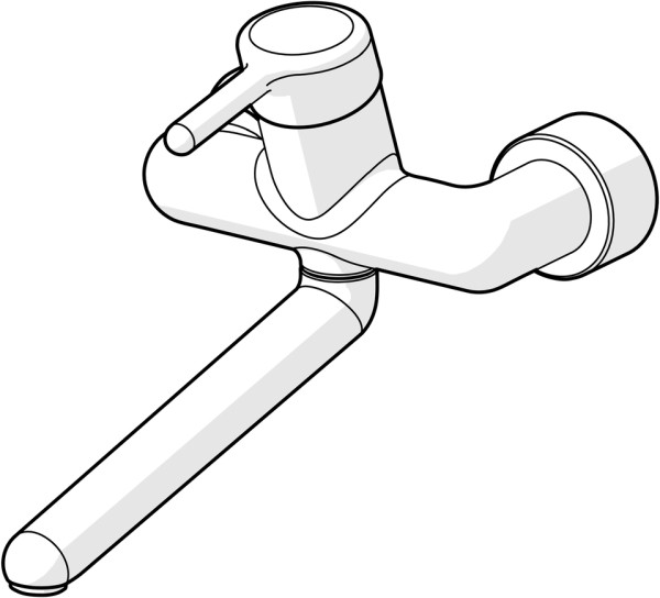 Hansa Wasch-/Spültisch-Einhand-Wandbatterie Hansasigna S-Anschl. absp. 0257 verchr.