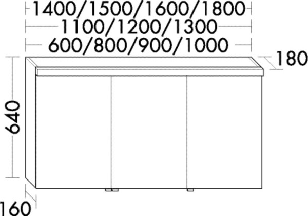 Burgbad Spiegelschrank Orell Acryl-LM 640x1200x180 Dunkelgrau Matt, SPRU120LF2654