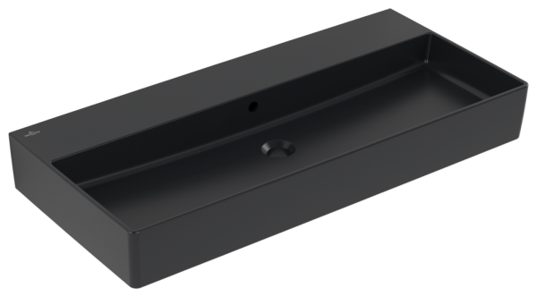 Villeroy & Boch Waschbecken Memento 2.0 1000x470mm Rechteck mit Überlauf Pure Black CeramicPlus