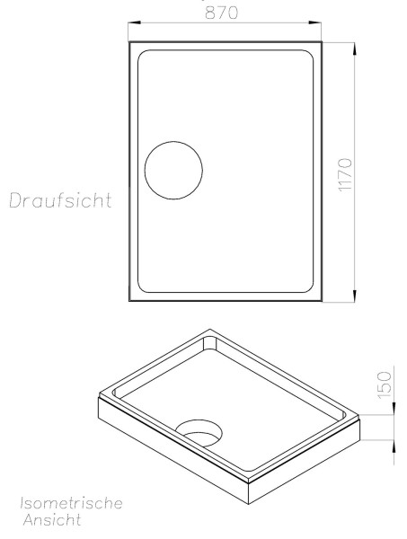 Neuesbad Wannenträger für Villeroy & Boch Subway 90x120x3,5