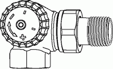 Heimeier Winkel-Eck-Ventilunterteil V-Exakt 2, links, 1/2"