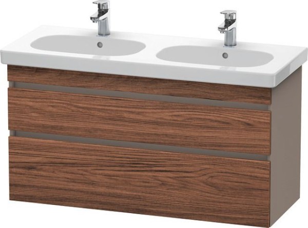 Duravit DuraStyle Waschtischunterbau wandhängend Nussbaum dunkel & Basalt Matt 1150x453x610 mm - DS6