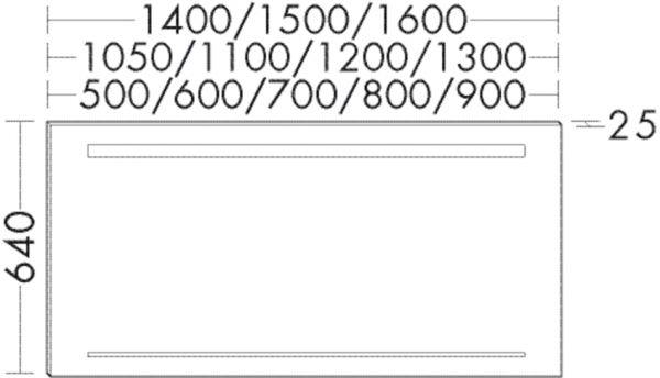 Burgbad Spiegel Yumo PG1 640x1300x25 Yumo PG1, SIHH130PN453