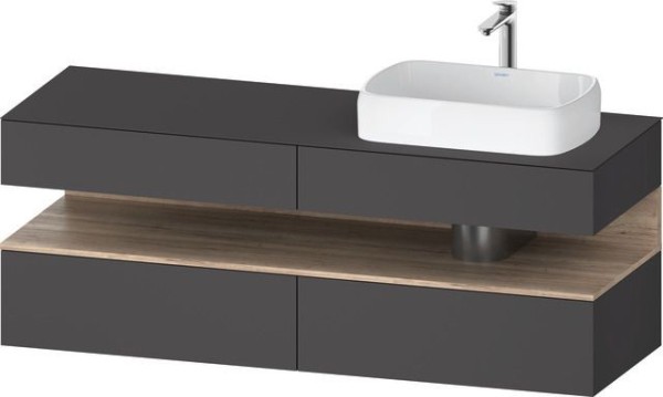 Duravit Qatego Konsolenwaschtischunterbau wandhängend Graphit Matt 1600x550x600 mm - QA4778055490010