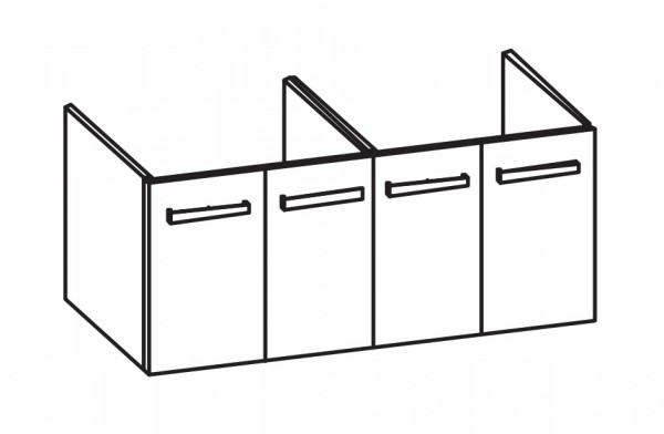 Artiqua 413 Waschtischunterschrank für iCon 124120 Weiß Hochglanz Select, 413-WU4T-K05-7160-125