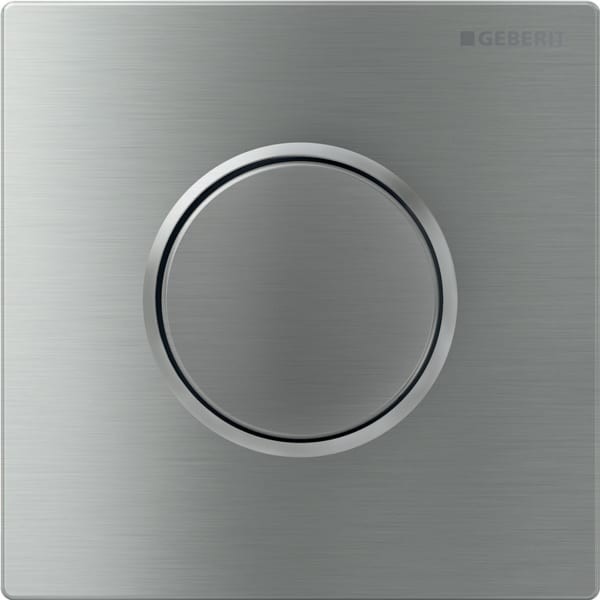 Geberit Urinal-Steuerung mit pneumatischer Spülauslösung Betätigungsplatte Sigma10 Edelstahl gebürst