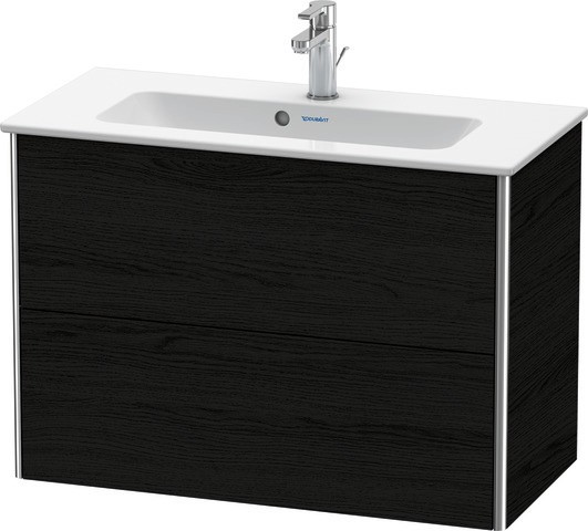 Duravit XSquare Waschtischunterbau wandhängend Eiche Schwarz Matt 810x388x560 mm - XS416601616