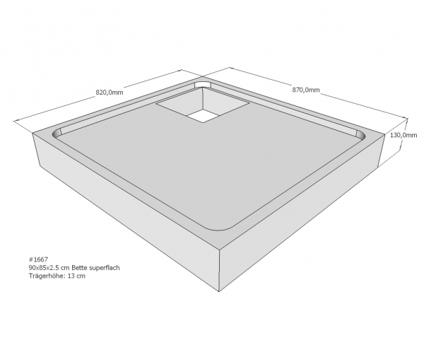 Neuesbad Wannenträger für Bette superflach superflach 900x850x25
