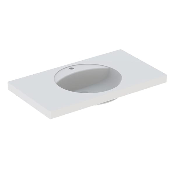 Geberit Preciosa Waschtisch mit Ablagefläche 100x55cm, mit Hahnloch, ohne Überlauf., weiss, 12423000