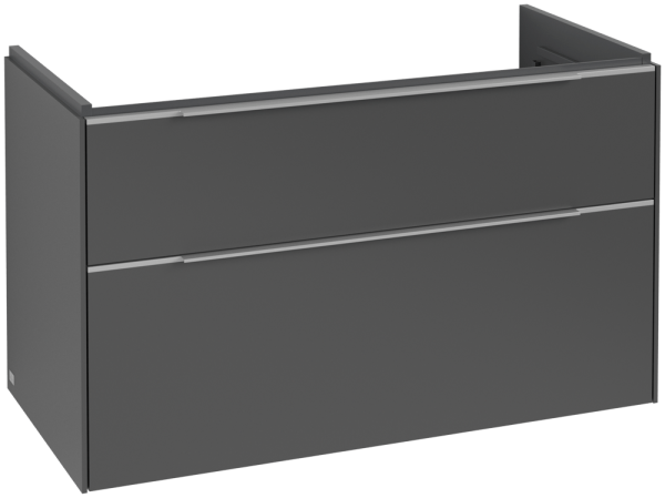 Villeroy & Boch Subway 3.0 Waschbeckenunterschrank, 2 Auszüge, 973 x 579 x 462 mm, Graphite / Graphi