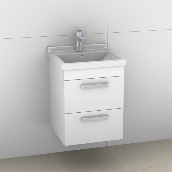 Artiqua 411 Waschtischunterschrank für Starck 3 030348 Weiß Glanz, 411-WU2L-D16-7050-68