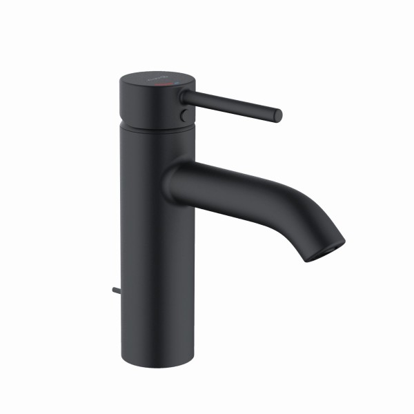 Kludi BOZZ Waschtischarmatur 100mm EcoPlus, Ablaufgarnitur mattschwarz, 382933976