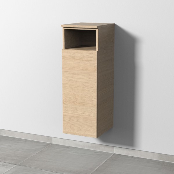 Sanipa 3way Mittelschrank mit 1 Tür und 1 offenem Fach, Eiche-Nordic, SM13048