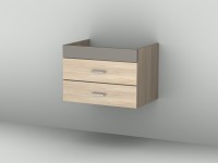 Sanipa Sanipa Waschtischunterschrank ausziehbar Ausschnitt links (2morrow), MR66437 Eiche Nebraska 430,0x60