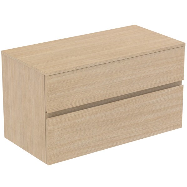 Ideal Standard Waschtischunterschrank Finesse o.Ausschnitt 1002x505x558mm 2 Auszüge Eiche weiss, E34