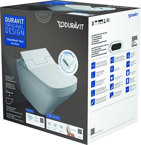 Duravit SensoWash Slim WC-Set wandhängend Weiß 376x620x106 mm - 631001002004300