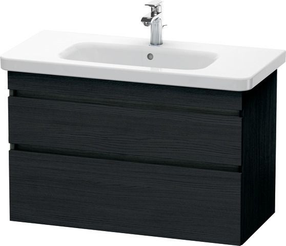 Duravit DuraStyle Waschtischunterbau wandhängend Eiche Schwarz Matt 930x448x610 mm - DS648201616