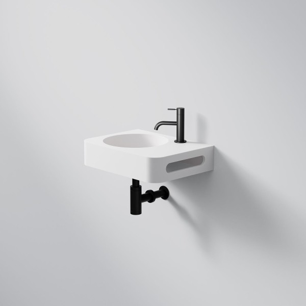 Steinberg Serie 449 Waschtisch Wandwaschtisch aus Mineo Stone, matt white, 449 7105 W