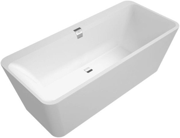 Villeroy & Boch Badewanne Squaro Edge 12 1800x800x 620mm Duo Freistehend Stone White, UBQ180SQE7PDVR