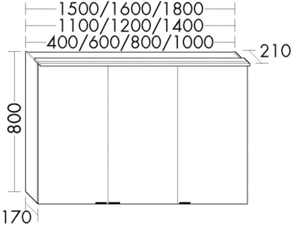 Burgbad Spiegelschrank rc40 Melamin 800x1500x170 Melamin Weiß, SPSY150RF4700