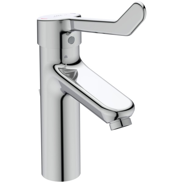 Ideal Standard WT-Armatur CERAPLUS 2, Grande, m.Klinikhebel,m.Ablgarn.,Ausld.123mm,Chr, BC105AA